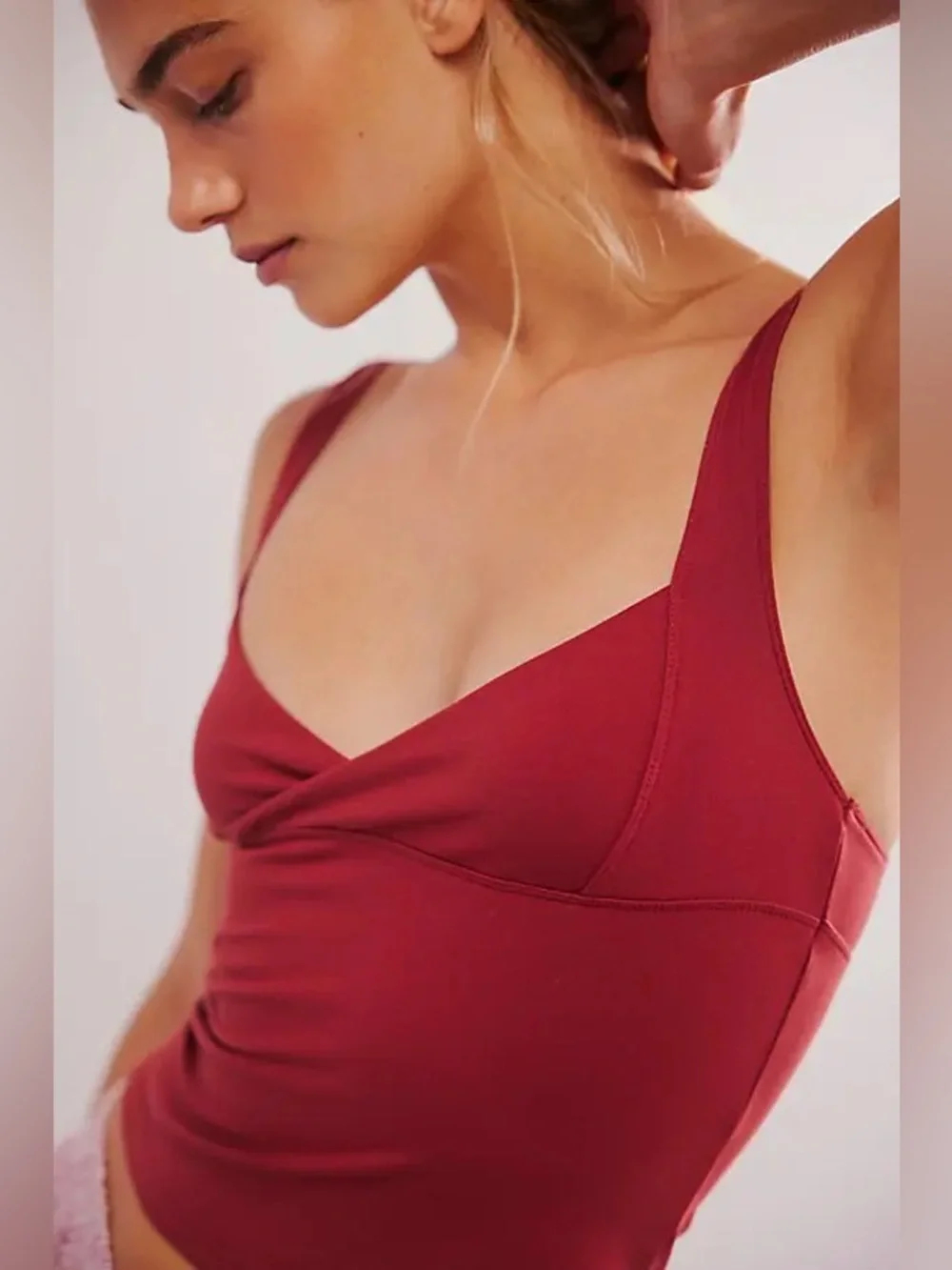 Free People Intimately Iconic Red Cami Top Sz Large NWT